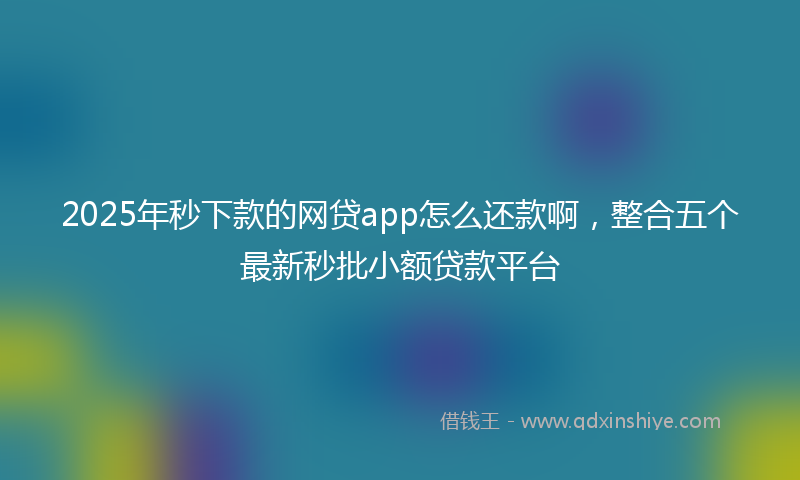 2025年秒下款的网贷app怎么还款啊，整合五个最新秒批小额贷款平台