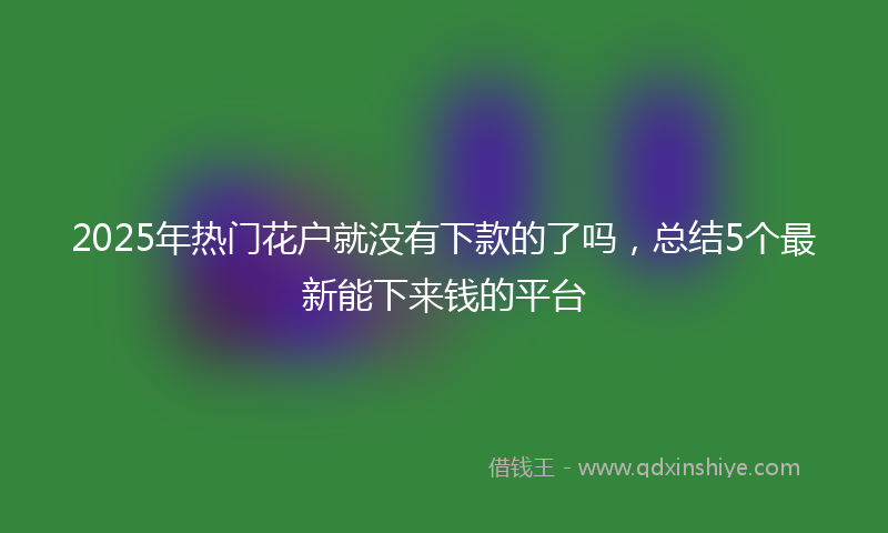 2025年热门花户就没有下款的了吗,总结5个最新能下来钱的平台
