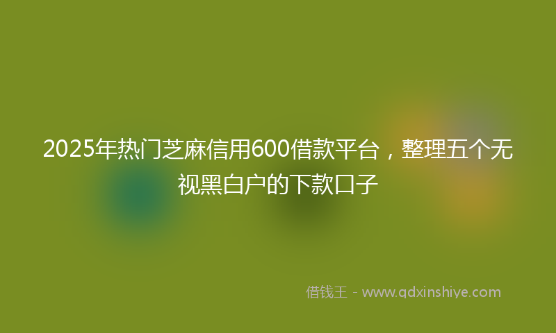 2025年热门芝麻信用600借款平台，整理五个无视黑白户的下款口子
