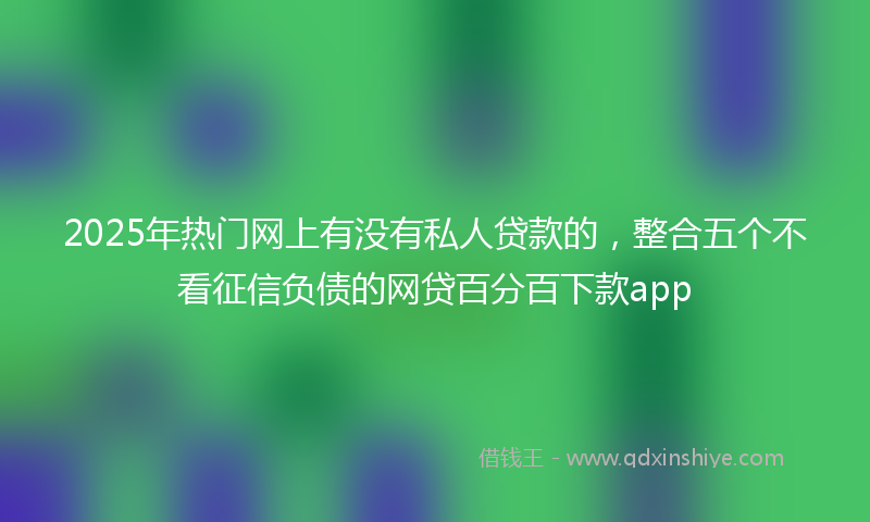 2025年热门网上有没有私人贷款的，整合五个不看征信负债的网贷百分百下款app