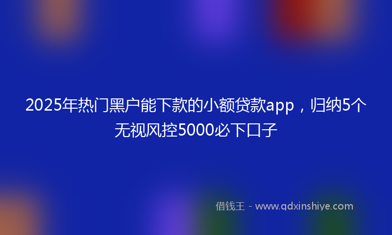2025年热门黑户能下款的小额贷款app，归纳5个无视风控5000必下口子