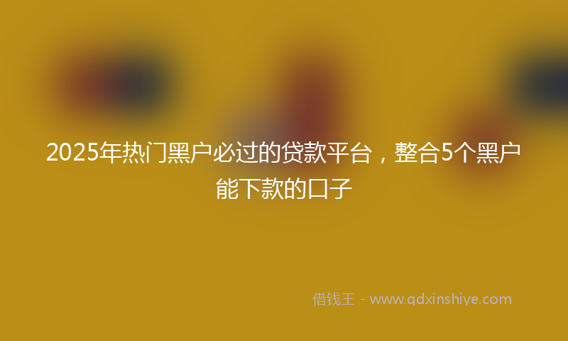 2025年热门黑户必过的贷款平台，整合5个黑户能下款的口子