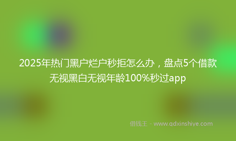 2025年热门黑户烂户秒拒怎么办，盘点5个借款无视黑白无视年龄100%秒过app