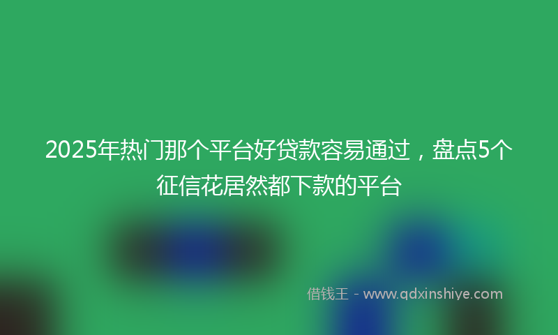 2025年热门那个平台好贷款容易通过，盘点5个征信花居然都下款的平台
