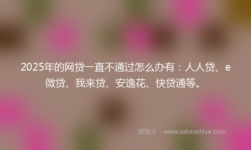 2025年的网贷一直不通过怎么办有：人人贷、e微贷、我来贷、安逸花、快贷通等。