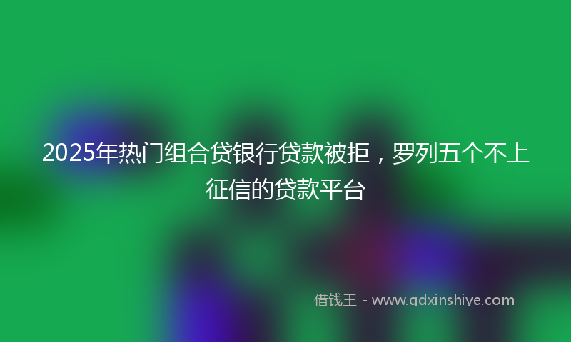 2025年热门组合贷银行贷款被拒，罗列五个不上征信的贷款平台