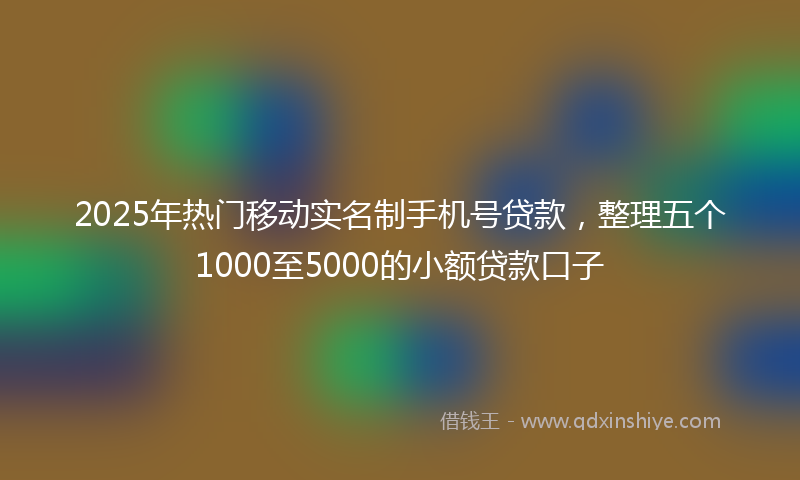 2025年热门移动实名制手机号贷款，整理五个1000至5000的小额贷款口子