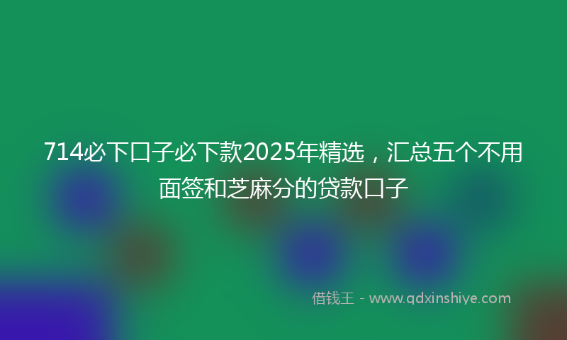 714必下口子必下款2025年精选，汇总五个不用面签和芝麻分的贷款口子