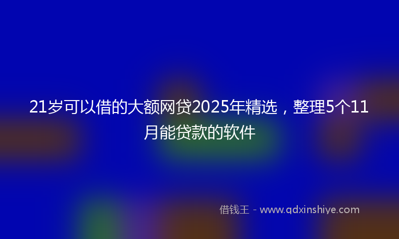 21岁可以借的大额网贷2025年精选，整理5个11月能贷款的软件