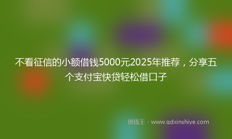不看征信的小额借钱5000元2025年推荐，分享五个支付宝快贷轻松借口子