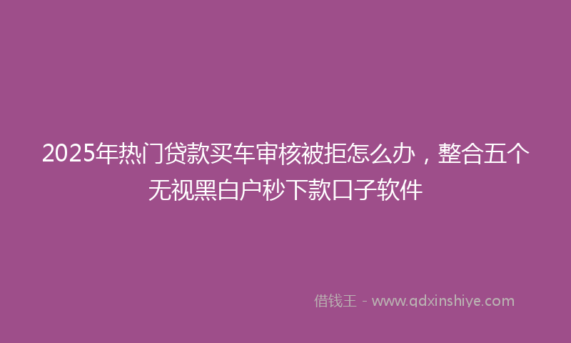 2025年热门贷款买车审核被拒怎么办，整合五个无视黑白户秒下款口子软件