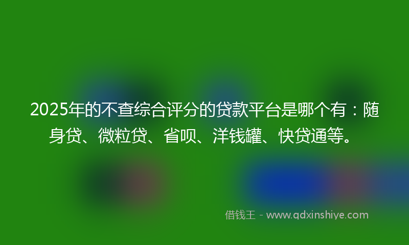 2025年的不查综合评分的贷款平台是哪个有：随身贷、微粒贷、省呗、洋钱罐、快贷通等。