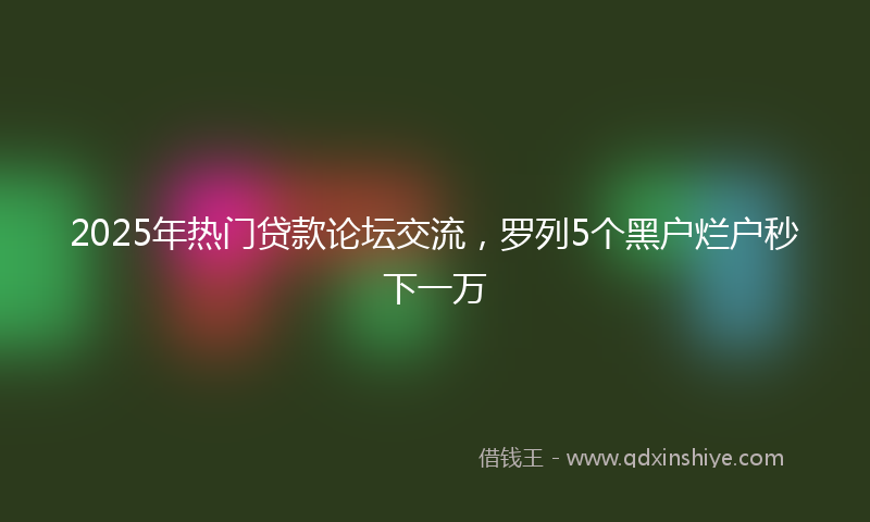 2025年热门贷款论坛交流，罗列5个黑户烂户秒下一万