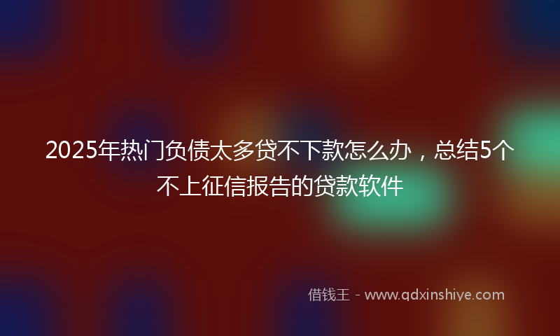 2025年热门负债太多贷不下款怎么办，总结5个不上征信报告的贷款软件