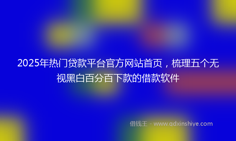 2025年热门贷款平台官方网站首页，梳理五个无视黑白百分百下款的借款软件