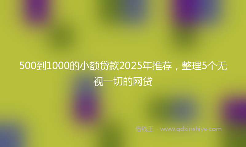 500到1000的小额贷款2025年推荐，整理5个无视一切的网贷