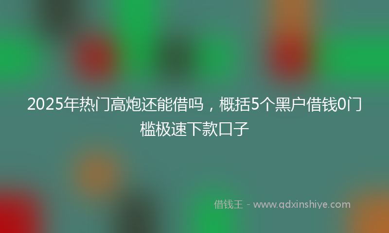 2025年热门高炮还能借吗，概括5个黑户借钱0门槛极速下款口子