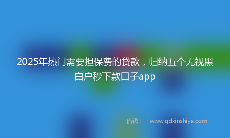 2025年热门需要担保费的贷款，归纳五个无视黑白户秒下款口子app