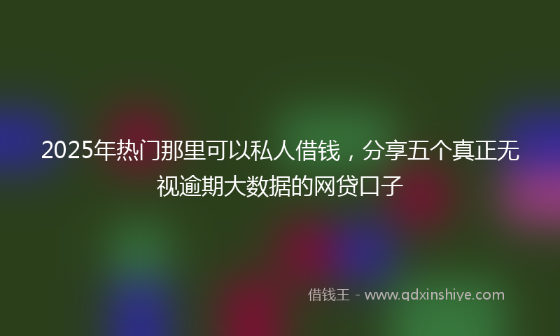 2025年热门那里可以私人借钱，分享五个真正无视逾期大数据的网贷口子