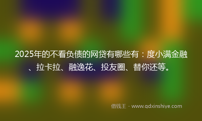 2025年的不看负债的网贷有哪些有：度小满金融、拉卡拉、融逸花、投友圈、替你还等。