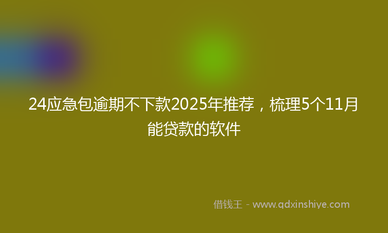 24应急包逾期不下款2025年推荐，梳理5个11月能贷款的软件