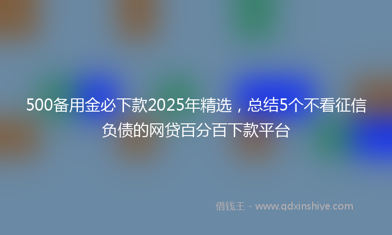 500备用金必下款2025年精选，总结5个不看征信负债的网贷百分百下款平台