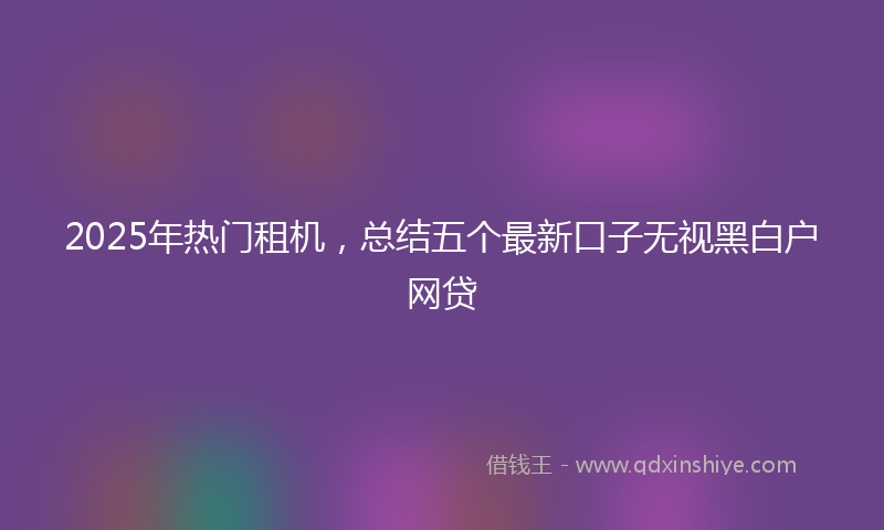 2025年热门租机，总结五个最新口子无视黑白户网贷