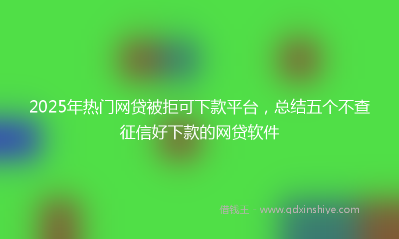 2025年热门网贷被拒可下款平台，总结五个不查征信好下款的网贷软件