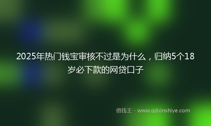 2025年热门钱宝审核不过是为什么，归纳5个18岁必下款的网贷口子
