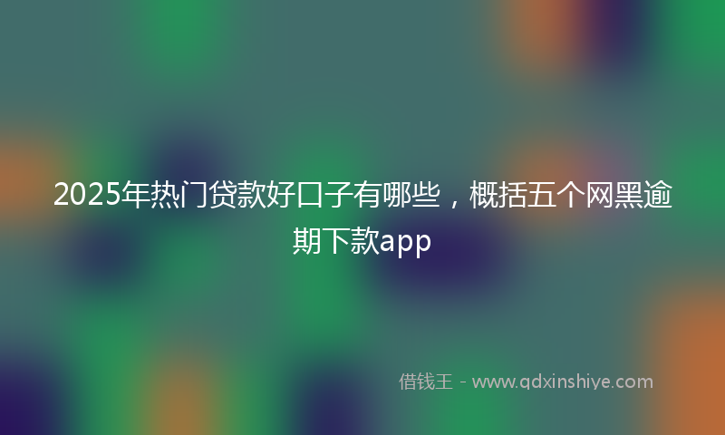 2025年热门贷款好口子有哪些，概括五个网黑逾期下款app