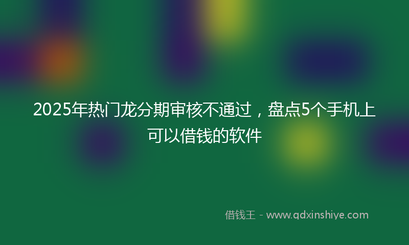 2025年热门龙分期审核不通过,盘点5个手机上可以借钱的软件