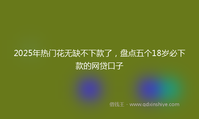2025年热门花无缺不下款了，盘点五个18岁必下款的网贷口子