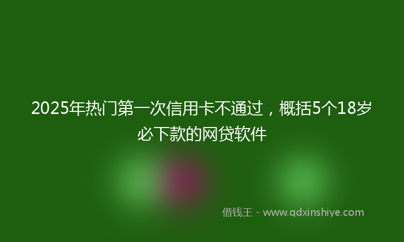 2025年热门第一次信用卡不通过，概括5个18岁必下款的网贷软件