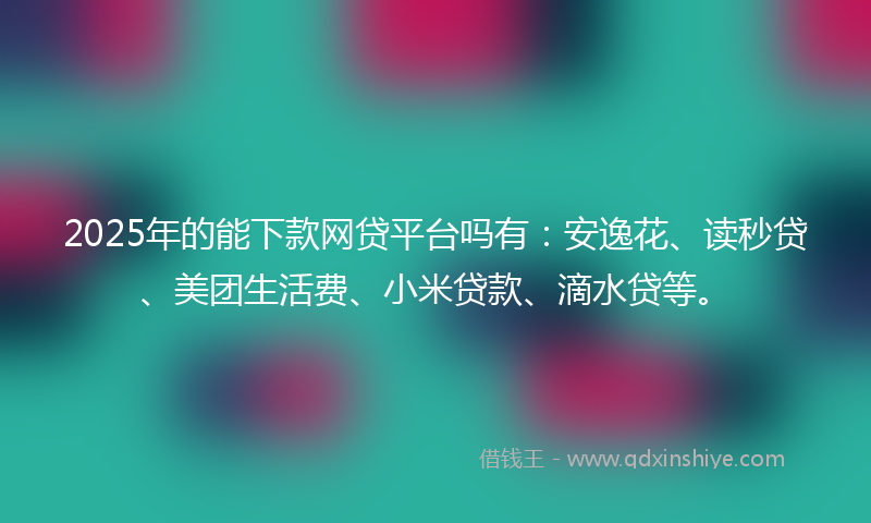 2025年的能下款网贷平台吗有:安逸花、读秒贷、美团生活费、小米贷款、滴水贷等。