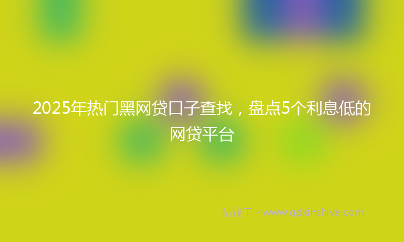 2025年热门黑网贷口子查找，盘点5个利息低的网贷平台