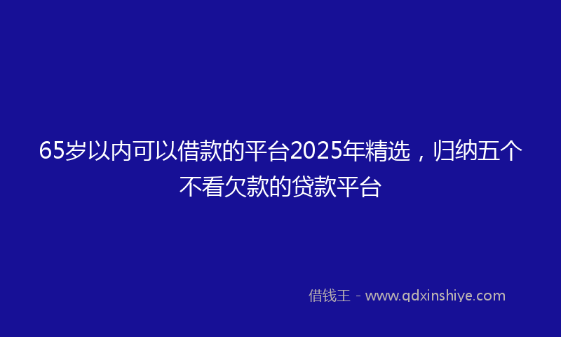 65岁以内可以借款的平台2025年精选，归纳五个不看欠款的贷款平台
