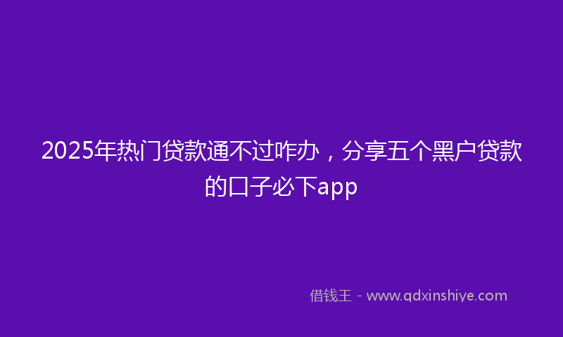 2025年热门贷款通不过咋办，分享五个黑户贷款的口子必下app