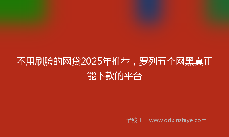 不用刷脸的网贷2025年推荐，罗列五个网黑真正能下款的平台
