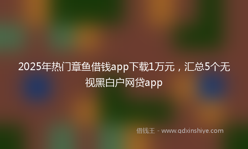 2025年热门章鱼借钱app下载1万元，汇总5个无视黑白户网贷app