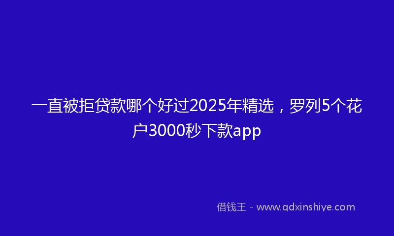 一直被拒贷款哪个好过2025年精选，罗列5个花户3000秒下款app