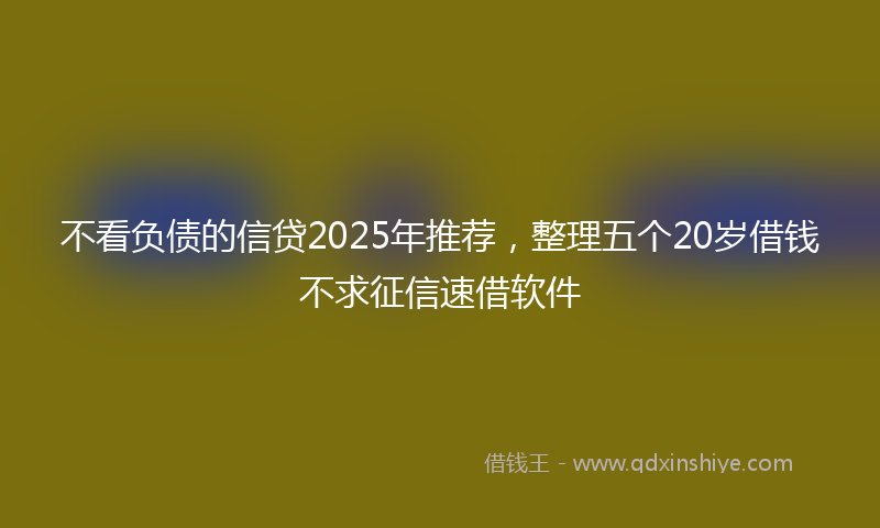 不看负债的信贷2025年推荐，整理五个20岁借钱不求征信速借软件