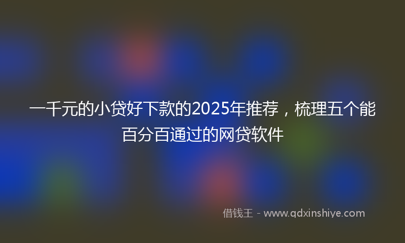一千元的小贷好下款的2025年推荐，梳理五个能百分百通过的网贷软件