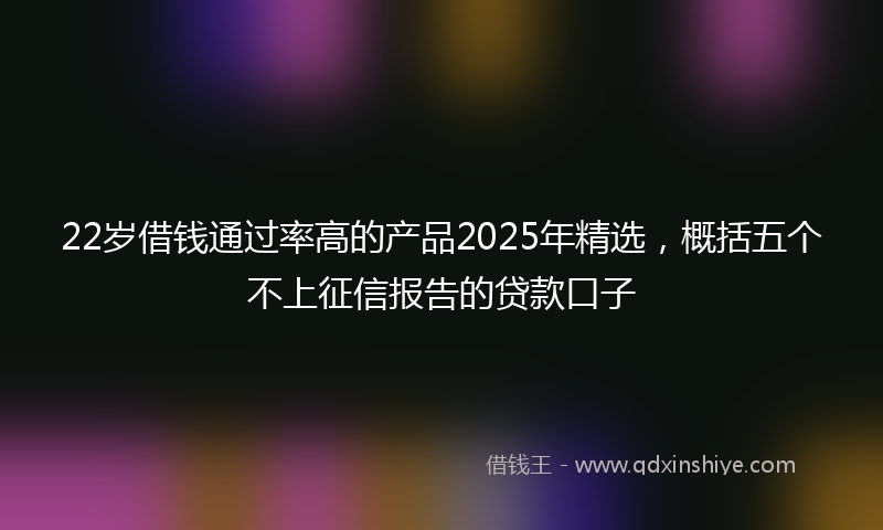 22岁借钱通过率高的产品2025年精选，概括五个不上征信报告的贷款口子