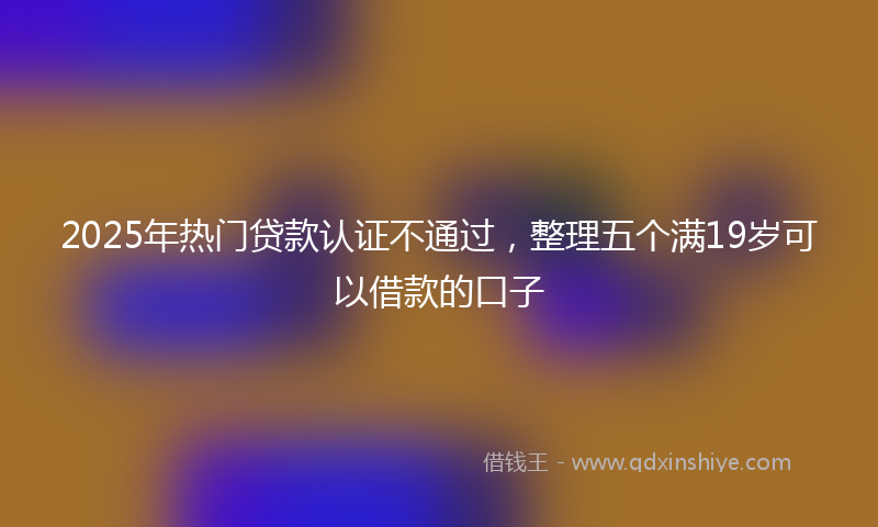 2025年热门贷款认证不通过，整理五个满19岁可以借款的口子