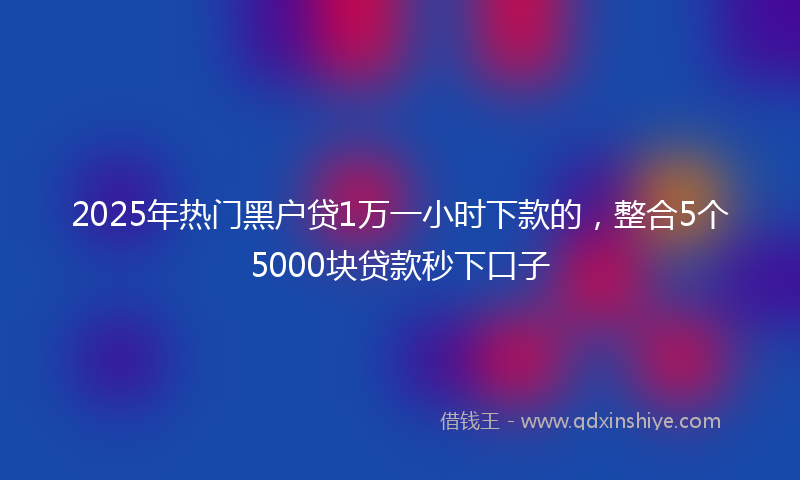 2025年热门黑户贷1万一小时下款的，整合5个5000块贷款秒下口子