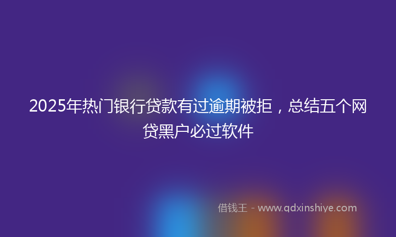 2025年热门银行贷款有过逾期被拒，总结五个网贷黑户必过软件