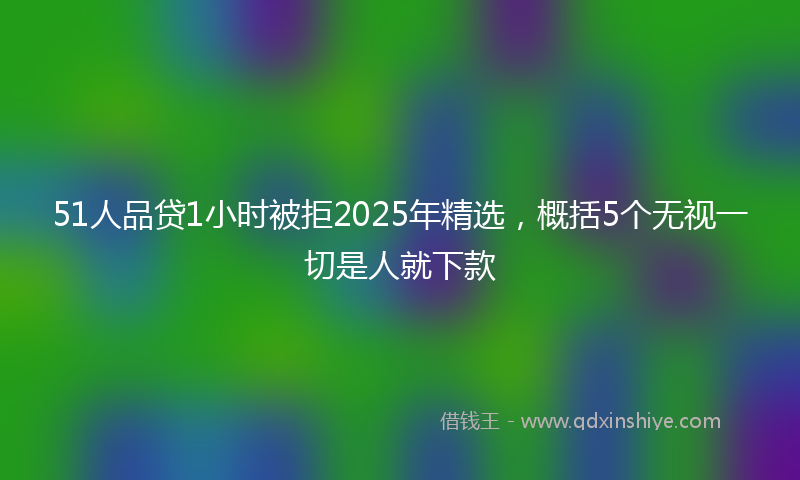 51人品贷1小时被拒2025年精选，概括5个无视一切是人就下款