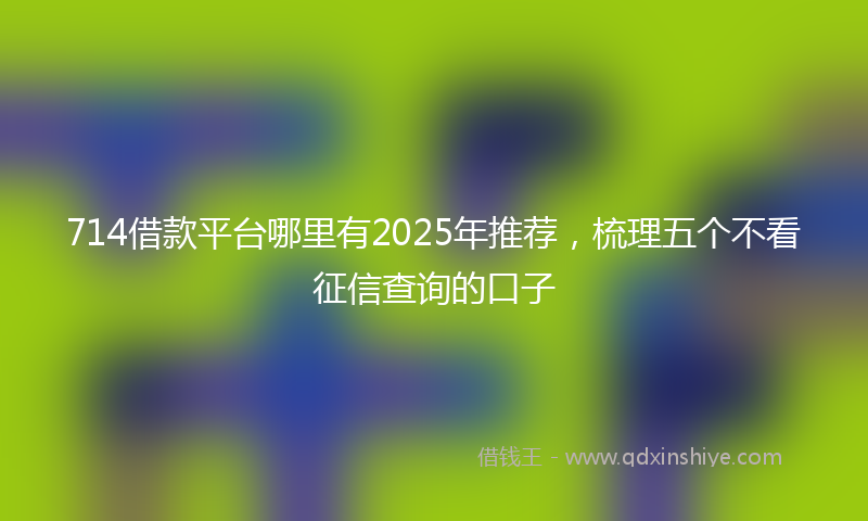 714借款平台哪里有2025年推荐，梳理五个不看征信查询的口子