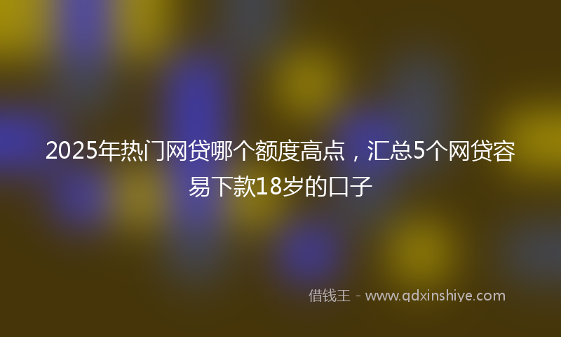 2025年热门网贷哪个额度高点，汇总5个网贷容易下款18岁的口子