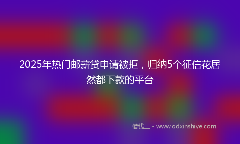 2025年热门邮薪贷申请被拒，归纳5个征信花居然都下款的平台